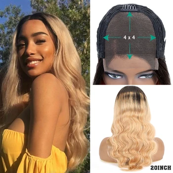 

SEXAY Blonde Wig Human Hair 4x4 Lace Closure Wigs For Women 150% Ombre Color #1b 27 Honey Blonde Human Hair Wigs Baby Hair Remy