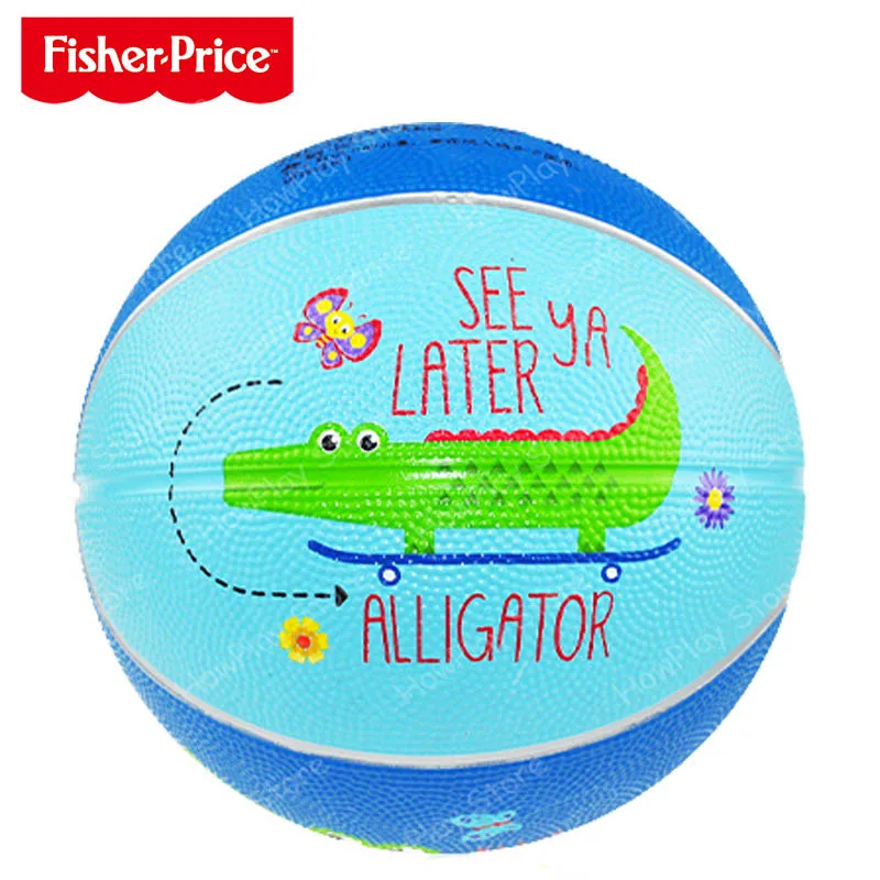 Fisher-Price детские игрушечные мячи Баскетбол мультфильм животных 7 дюймов резиновый надувной мяч детский мяч детские развивающие игрушки для детей