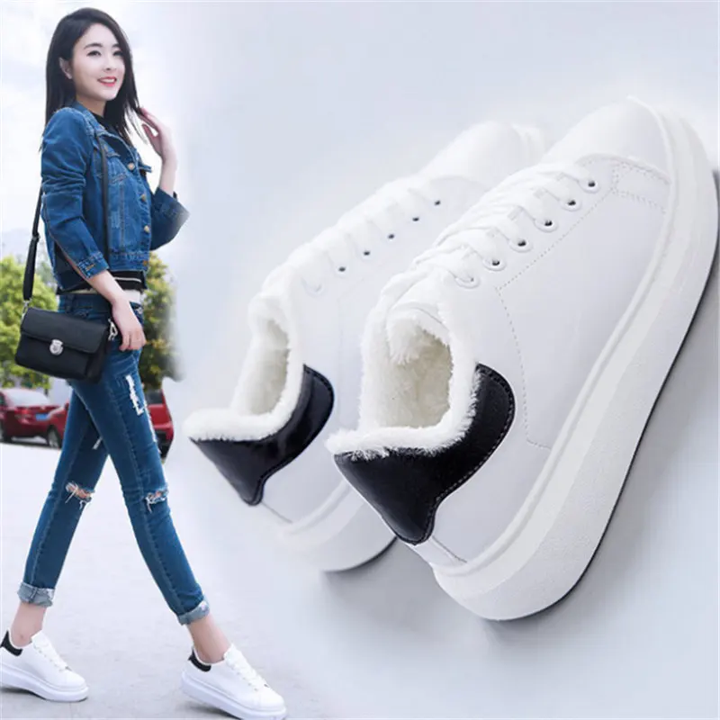 Women’s shoes Autumn Winter small White shoes Sneakers tenis feminino warm fashion Vulcanized Shoes Woman designer zapatos mujer