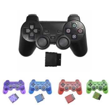 

Kuulee Transparent Color Controller For Sony PS2 Wireless Bluetooth Gamepad 2.4G Vibration Controle Gamepad for Playstation 2