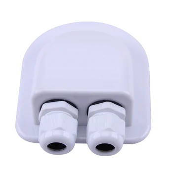 

ABS White Roof Solar Panel Double Cable Entry Gland Box Motorhome Camper Caravan RV Boat 12.7x9.2x4cm