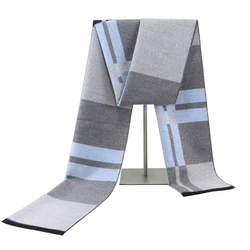 Scarf for Men,New Style for Autumn and Winter Men's Scarf, Striped Scarf, Korean-Style Business Scarf, Cotton Scarf, Warm Scarf