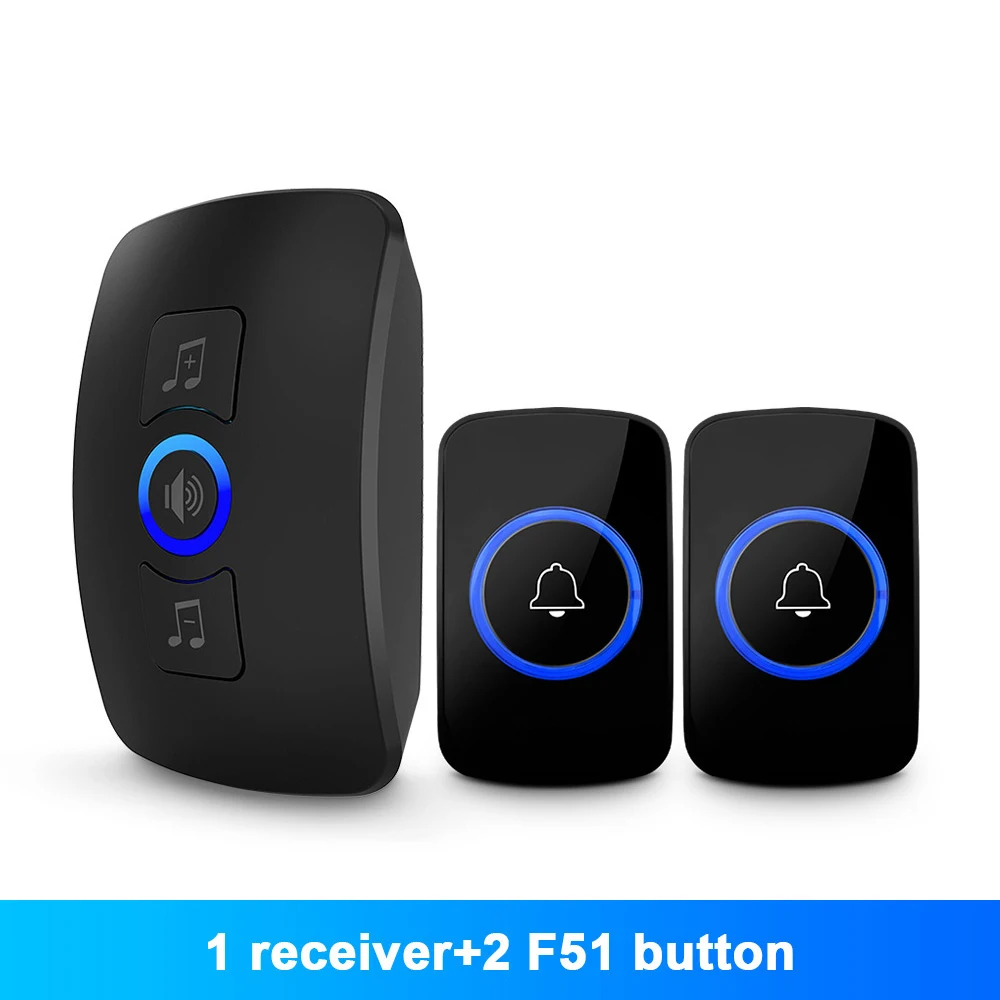 TOWODE Wireless Doorbell System EU Plug 433Mhz Home Security Welcome Smart Doorbell Kit 4 Level Volumes 32 Musics Adjustable door intercom Door Intercom Systems
