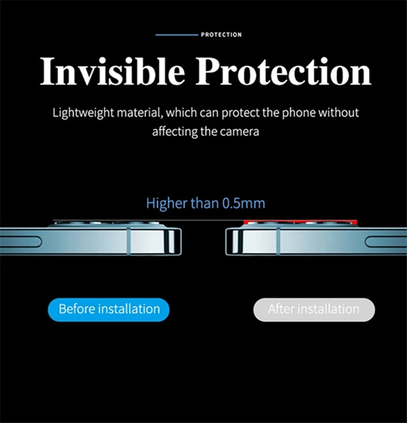 Чехол из титанового сплава с металлическим кольцом для камеры iPhone 12 Pro Max защитная