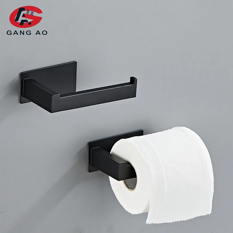 Bathroom Hardware Set Black Robe Hook Towel Rail Bar Rack Bar Shelf Tissue Paper Holder Toothbrush Holder Bathroom Accessories