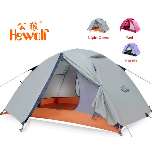 Hewolf 1595 Outdoor Double Layer Ultralight Aluminum Pole Waterproof Windproof Camping Tent