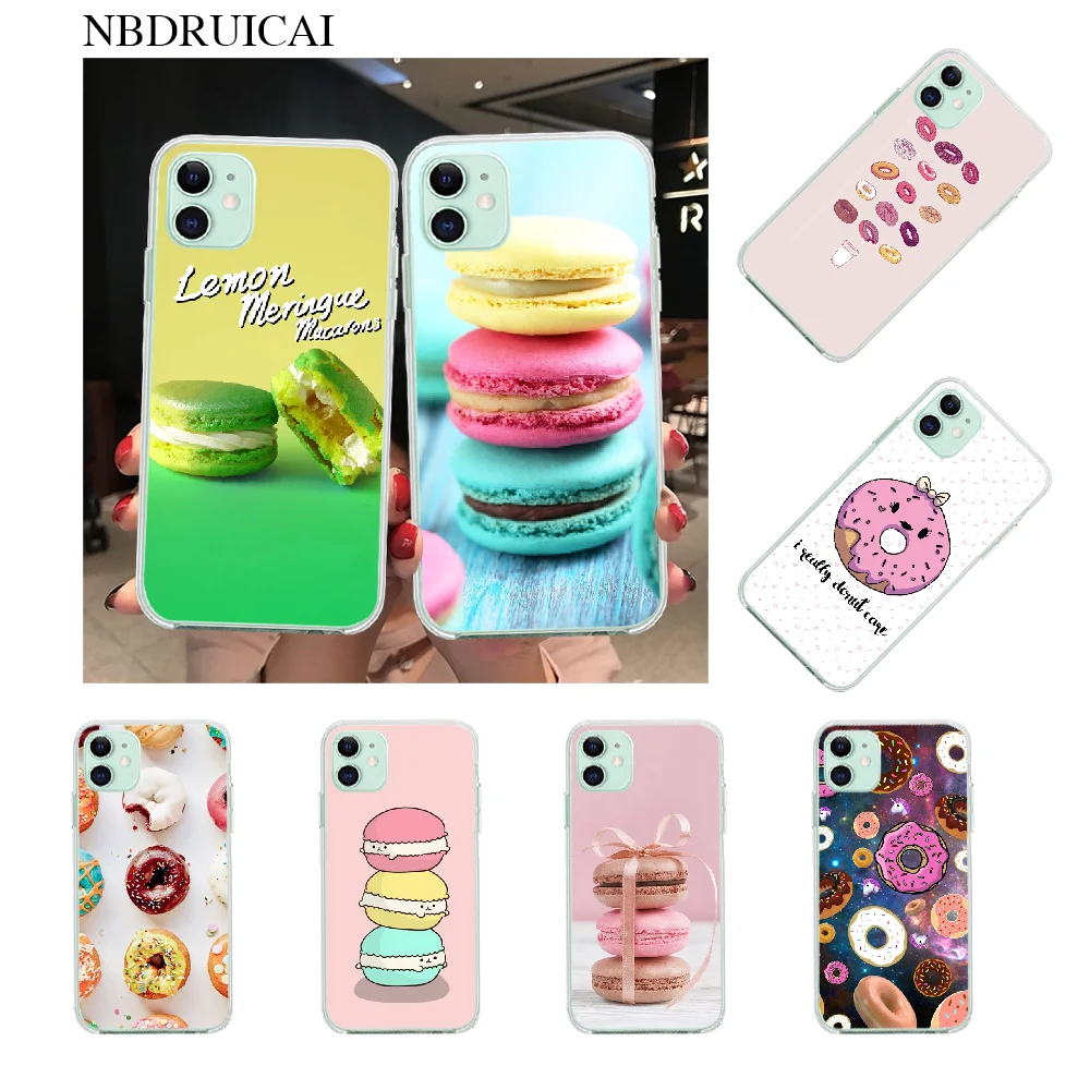 Черный мягкий резиновый чехол для телефона из ТПУ с десертом пиццей пончиками