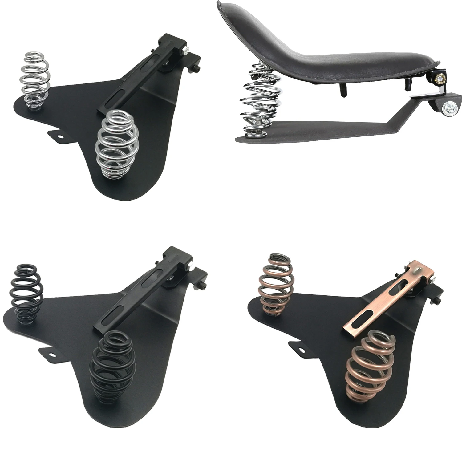 3" Solo Seat Spiral Barrel Coiled Springs Baseplate Mounting Bracket For Harley Sportster XL883 1200 48 Bobber Chopper motorcycle seat springs