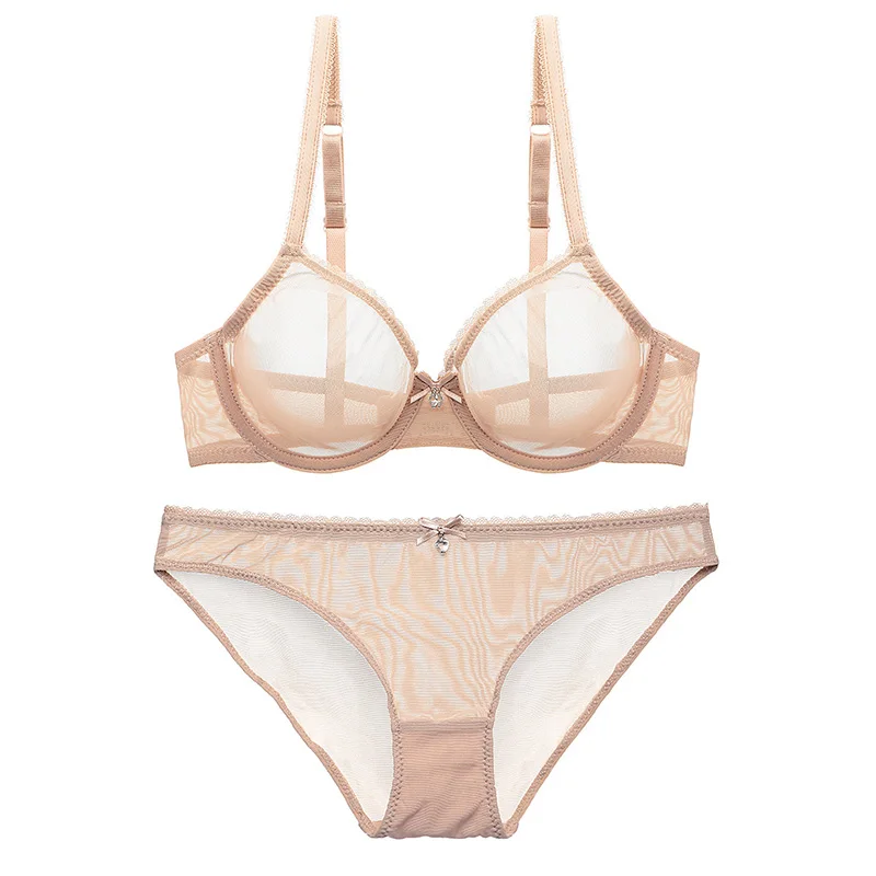 Сексуальный сетчатый бюстгальтер, трусы, набор для женщин, бесшовный бюстгальтер, нижнее белье, прозрачные трусики без косточек, женское нижнее белье размера плюс, нижнее белье# F