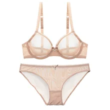 Сексуальный сетчатый бюстгальтер, трусы, набор для женщин, бесшовный бюстгальтер, нижнее белье, прозрачные трусики без косточек, женское нижнее белье размера плюс, нижнее белье# F