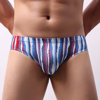 

Men's Underwear Sexy T-Back G-String Briefs Print Comfortable Sexy Breathable Tangas Thong Lingerie Spandex Male Underpants New