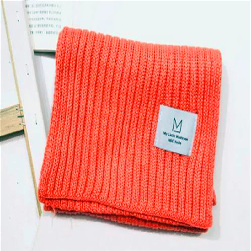 Qiu dong/сезон, вязаный однотонный двусторонний шерстяной шарф, серия han, теплый плотный шарф для мальчиков и девочек YC5648 - Цвет: YC5648-orange