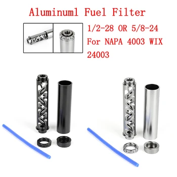 

New 6" Aluminum Spiral 1/2-28 5/8-24 Single Core Car Fuel Filter For NaPa 4003 WIX 24003 Fuel Trap Solvent Filters