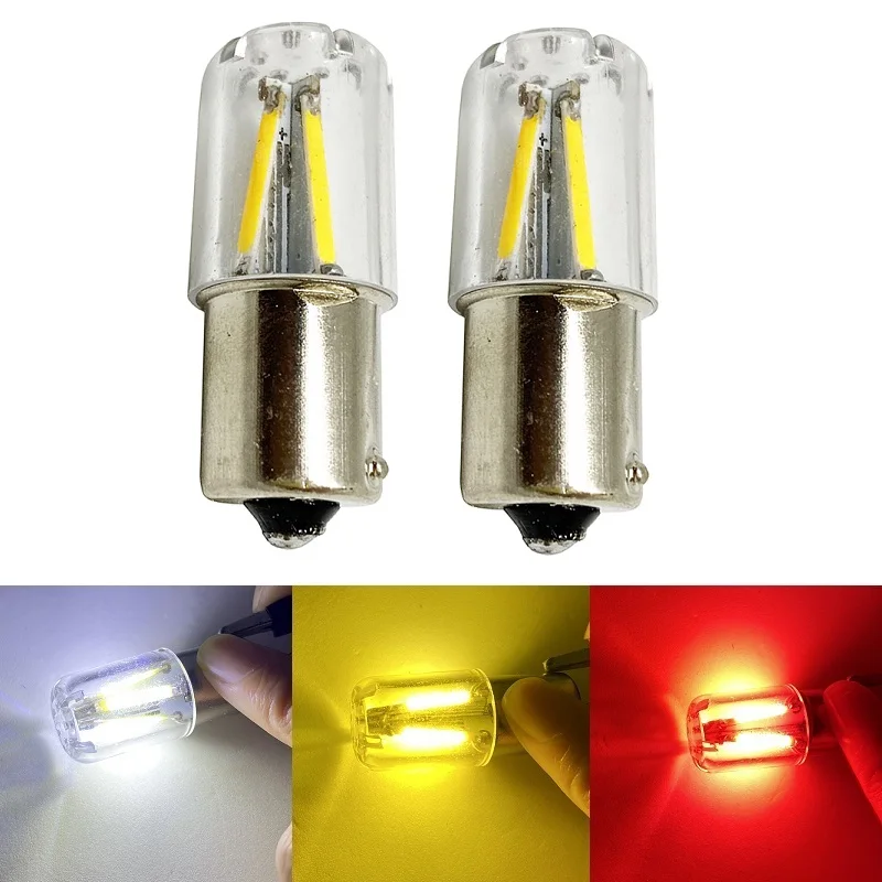 

2pcs 1156 BA15S 1157 BAY15D CAR LED 4 COB Filament Light Turn Signal Bulbs Tail Parking Reverse Lamp 12V DC White Yellow Red