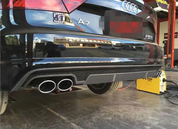For Audi A7 S7 Body kit spoiler- For Audi A7 RS7 ABS Rear lip rear spoiler front Bumper Diffuser Bumpers Protector