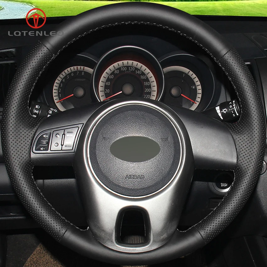 LQTENLEO черный натуральная кожа DIY чехол рулевого колеса автомобиля для Kia Forte 2008- Soul Rio Shuma 2009-2013 Venga 2009