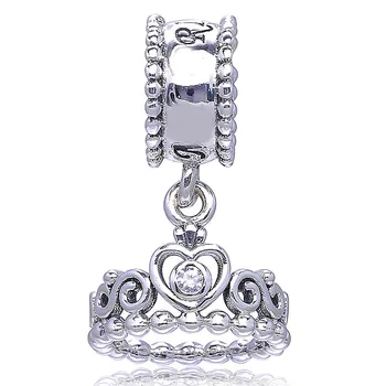 

Original Vintage My Princess Tiara Royal Crown Pendant Beads Fit 925 Sterling Silver Bead Charm Pandora Bracelet Diy Jewelry