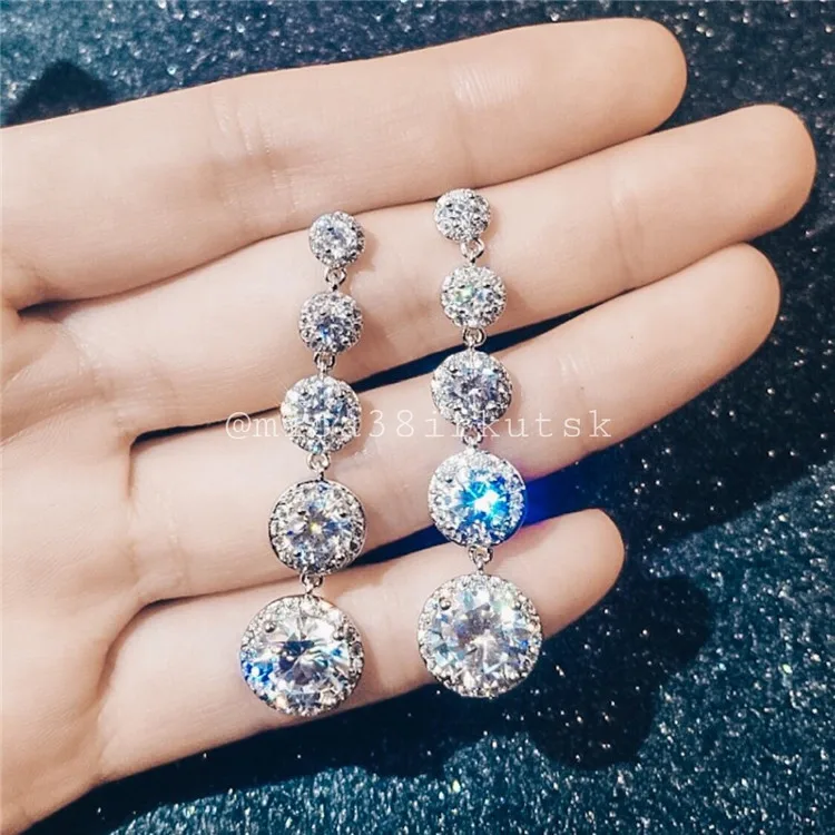

2019 Spring New Style Should Zircon Long Earrings