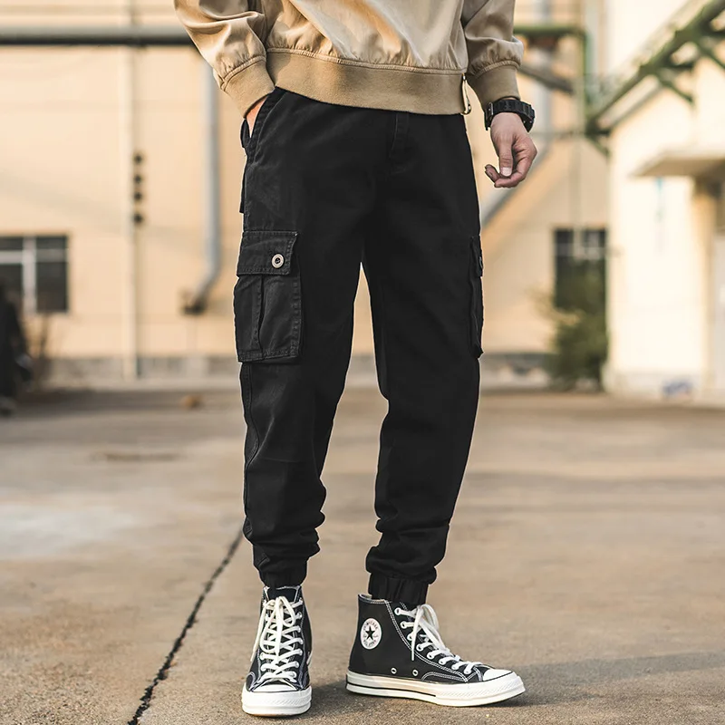 

Yi dao Vintage 2019 Autumn Japanese-style Retro New Style Fashion Man Multi-pockets Bib Overall Loose Casual Ankle Banded Pants