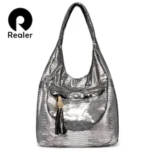 Женские сумки Realer из натуральной кожи, сумки через плечо для женщин, вместительные сумки из высококачественной кожи, женские сумки-мессенджеры