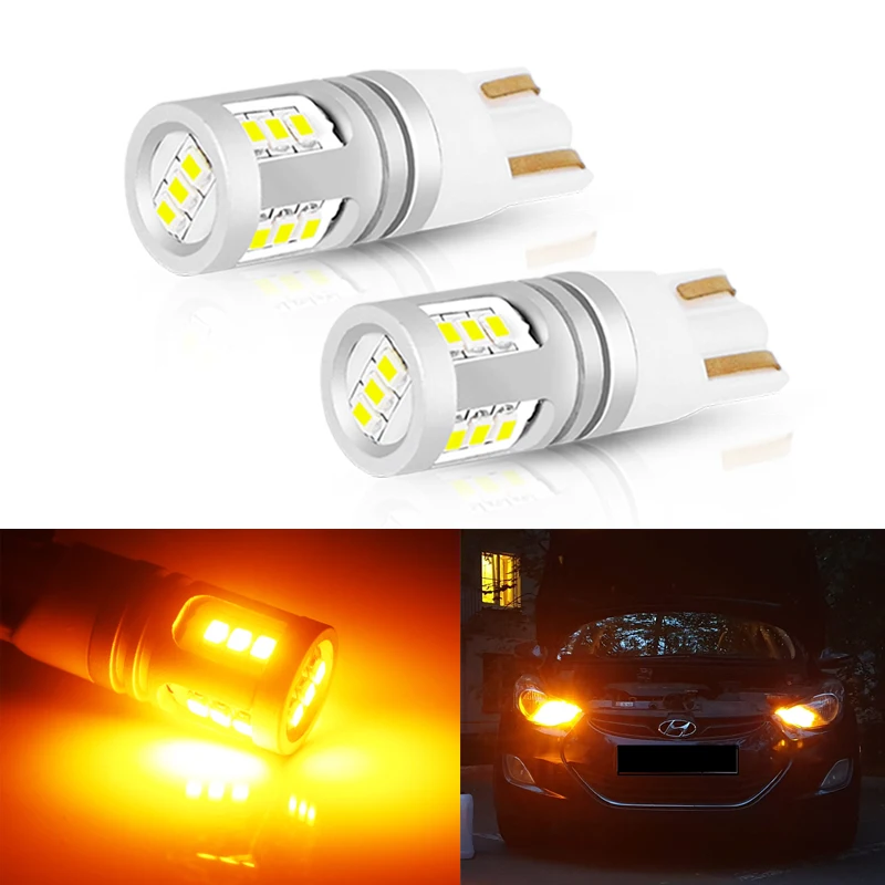 10 шт. без ошибок CAN-bus T10 168 194 2825 15-SMD светодиодный лампы для сигнала поворота/светильник номерного знака/внутренний светильник/резервный светильник - Испускаемый цвет: Цвет: желтый