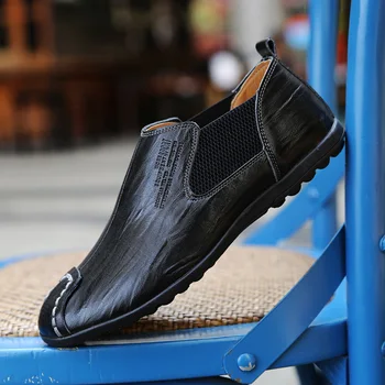 

Casual Shoes Men genuine Leather Luxury Breathable Moccasins slip on fashion Loafers Boat Men Flats Comfortable Footwear