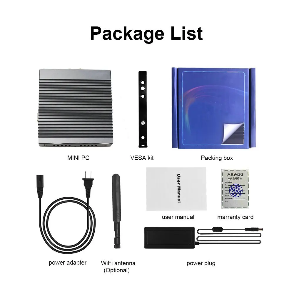Новое поступление Безвентиляторный Barebone J1900 4 LAN Pfsense четырехъядерный брандмауэр Мини ПК