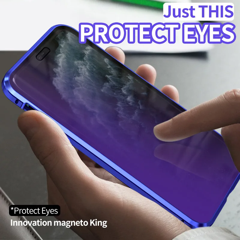 Magnetic Adsorption Metal Case blue devil glass magneto king double glsaa clear protect eyes iphone 11 |