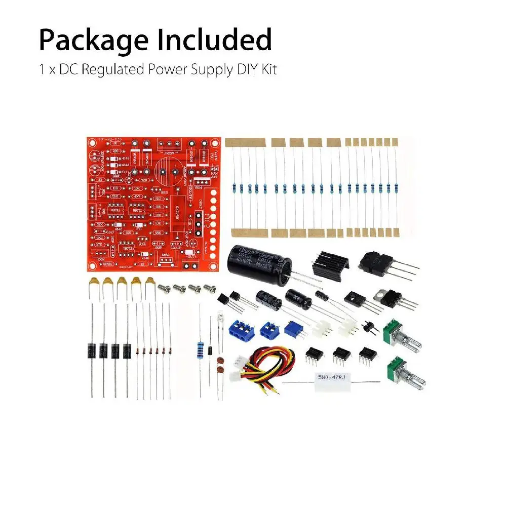 0-30V 2mA-3A Регулируемый источник питания постоянного тока DIY Kit короткая защита