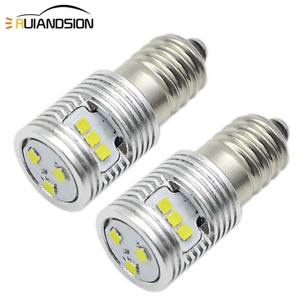 

2PCS E10 Base LED Upgrade Bulbs For D+C cell flashlights CSP 0.6W DC3V AC/DC 4.5V 6V 12V 6-24V LED Replacement Torch Bulbs 18V