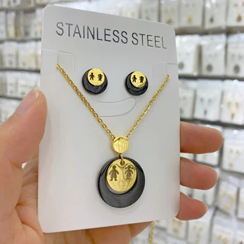 

Stainless Steel Girls Boys Necklace Women Mama Kids Neckless Jewelry Accessories Silver gold Color Family Necklaces Jewerly