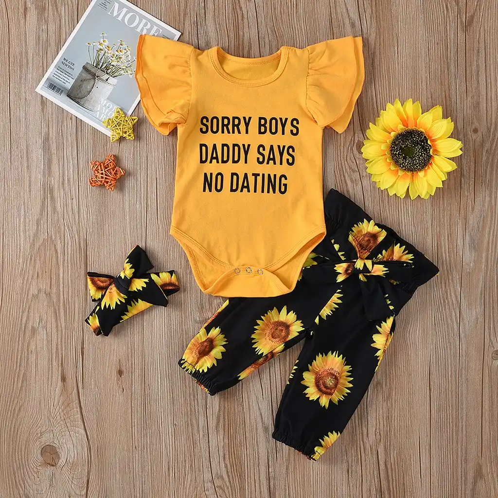 sunflower baby girl outfit