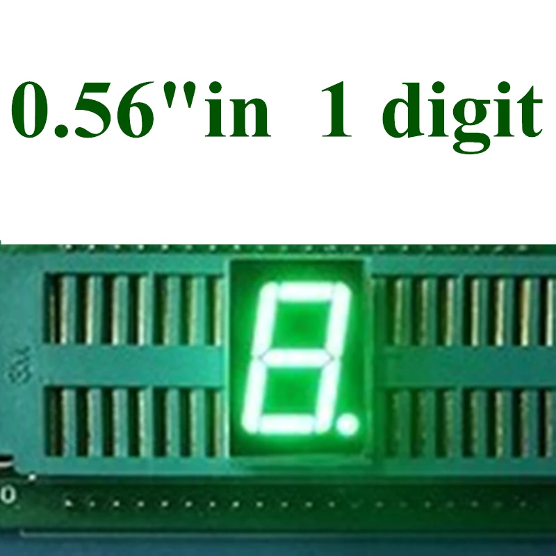 7 Segment Pure green LED Display 0.56 inch 1 Bit Digital Tube Plastic Metal Common ANODE(Nixie tube)