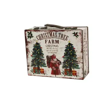 

Wooden suitcase "Christmas Tree", lined inside with black fabric