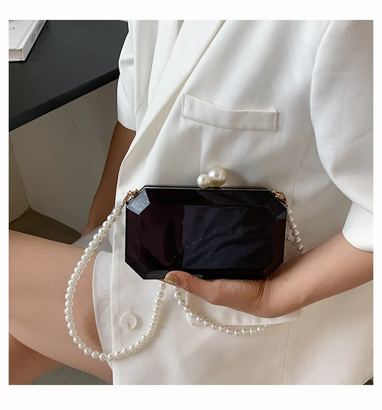 Mini borsa trasparente borsa da donna pochette a nido d'ape borsa da sera  in acrilico borse a tracolla a catena in metallo per festa Mochila femenina  - AliExpress