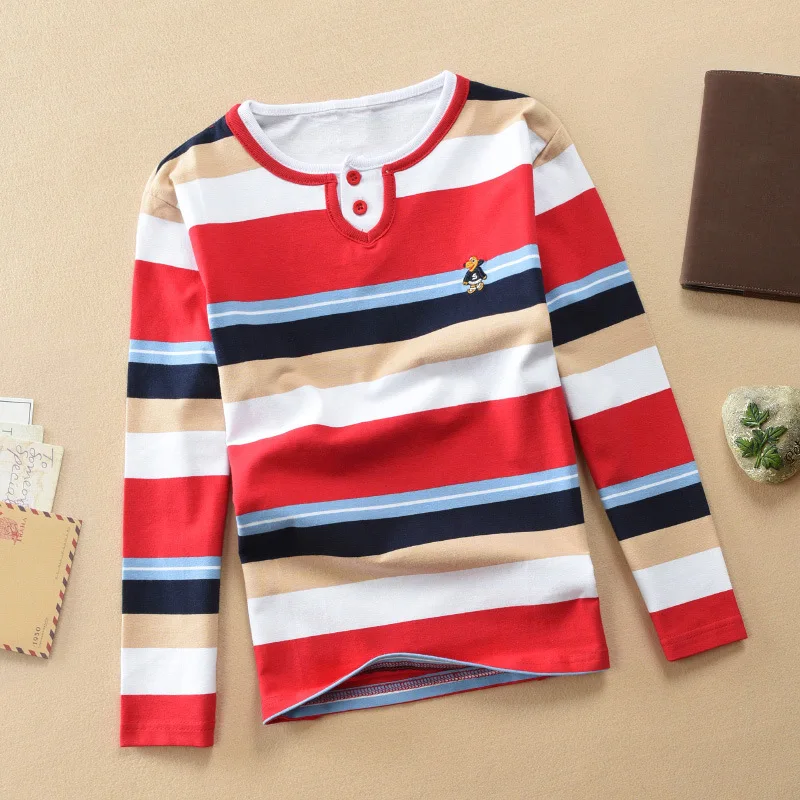 Spring And Autumn 1-15-Year-Old Small Medium Large Childrenswear Children Long Sleeve Polo Shirt BOY'S Pure Cotton Long-sle