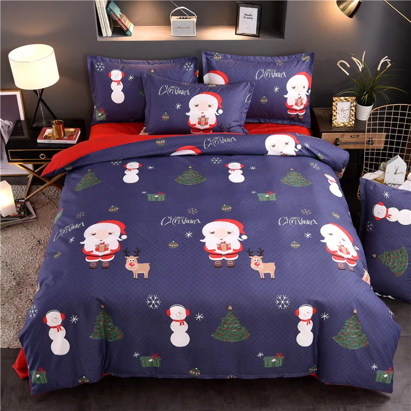 WarmsLiving на Рождество, для дома, комплект из 3 предметов, комплекты постельного белья с Рождеством пододеяльник, простынь, наволочка чехол полиэстер Рождественский подарок