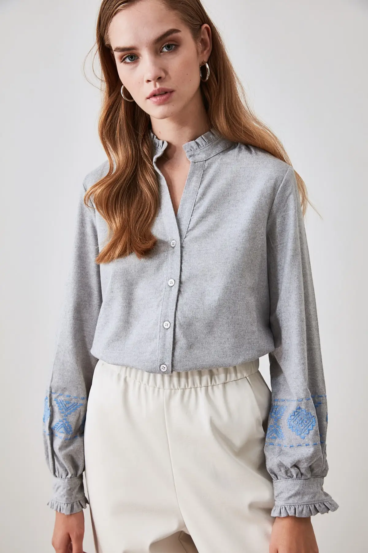 Trendyol рубашка с вышивкой TWOAW20GO0388| |