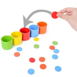 Surwish новая круговая пластина сложенные чашечки деревянная сортировочная чашка математическая игрушка Монтессори игра для раннего