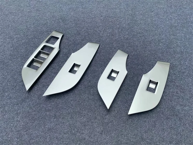 Для левой руки привод автомобиля для Toyota RAV4 автомобильный подлокотник переключатель окна лифт крышка планки Авто Стайлинг Аксессуары 4 шт - Цвет: Silver