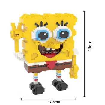 

hot Lepining creators classic cartoon america Anime Spongebob figures mini micro diamond building blocks model bricks toys gift