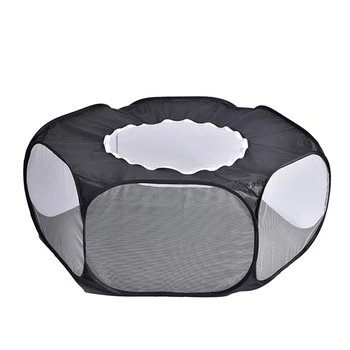 

Small Animal Playpen Foldable Pet Cage with Top Cover Anti Escape Breathable Indoor Outdoor Yard Fence for Kitten Puppy Guinea P