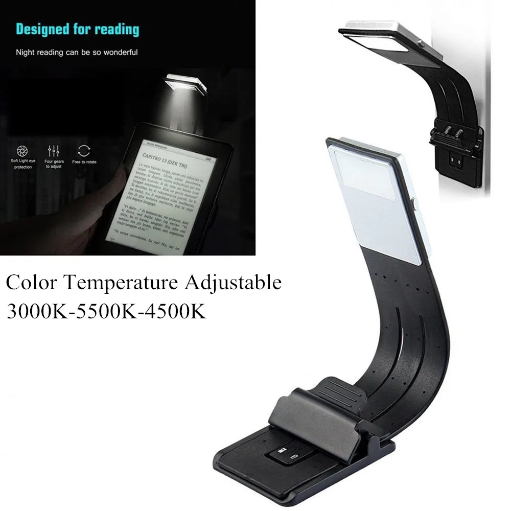 LED Book Light Rechargeable USB Port Portable Reading Lamp