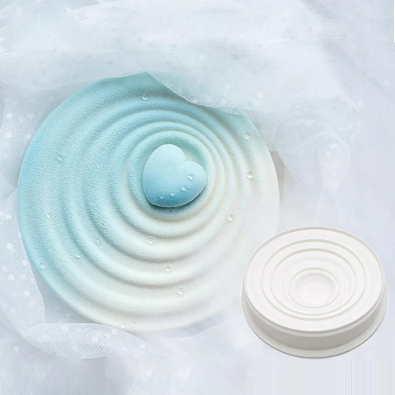 

Round Ripple Fondant Cake Mold Mousse Mouls Baking Pan For Cakes Decorating Tools Silicone Molds For Baking Pastry Tools