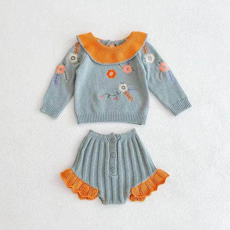 Toddler Girls Sweater And Knit Bloomer Set