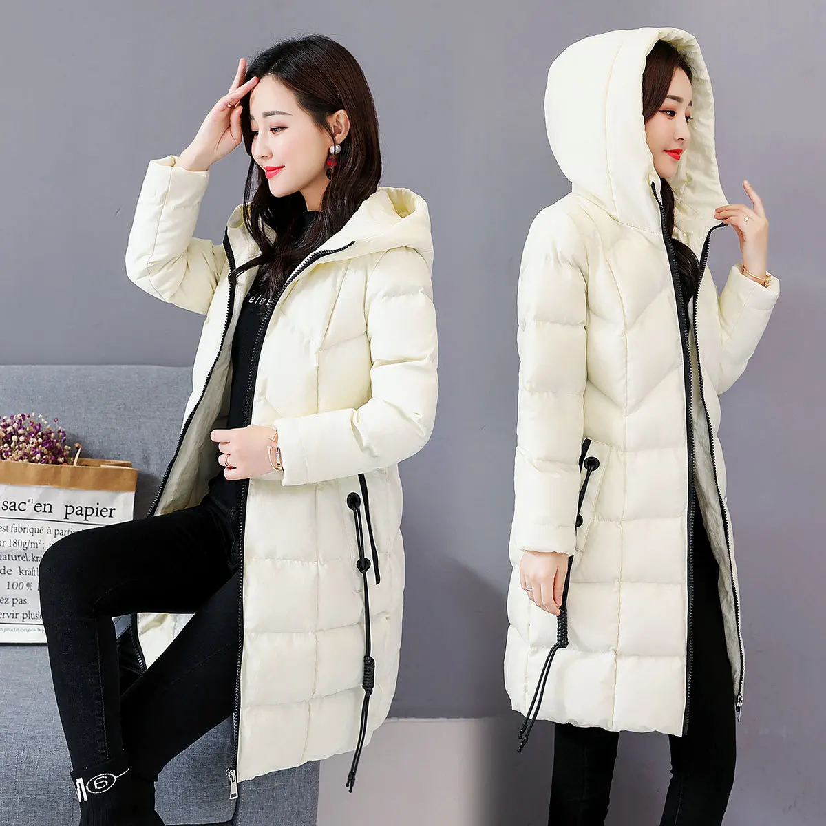 

Autumn And Winter down Feather Cotton-padded Clothes Women's Mid-length 2018 New Style Winter Korean-style Versatile Cotton Coat