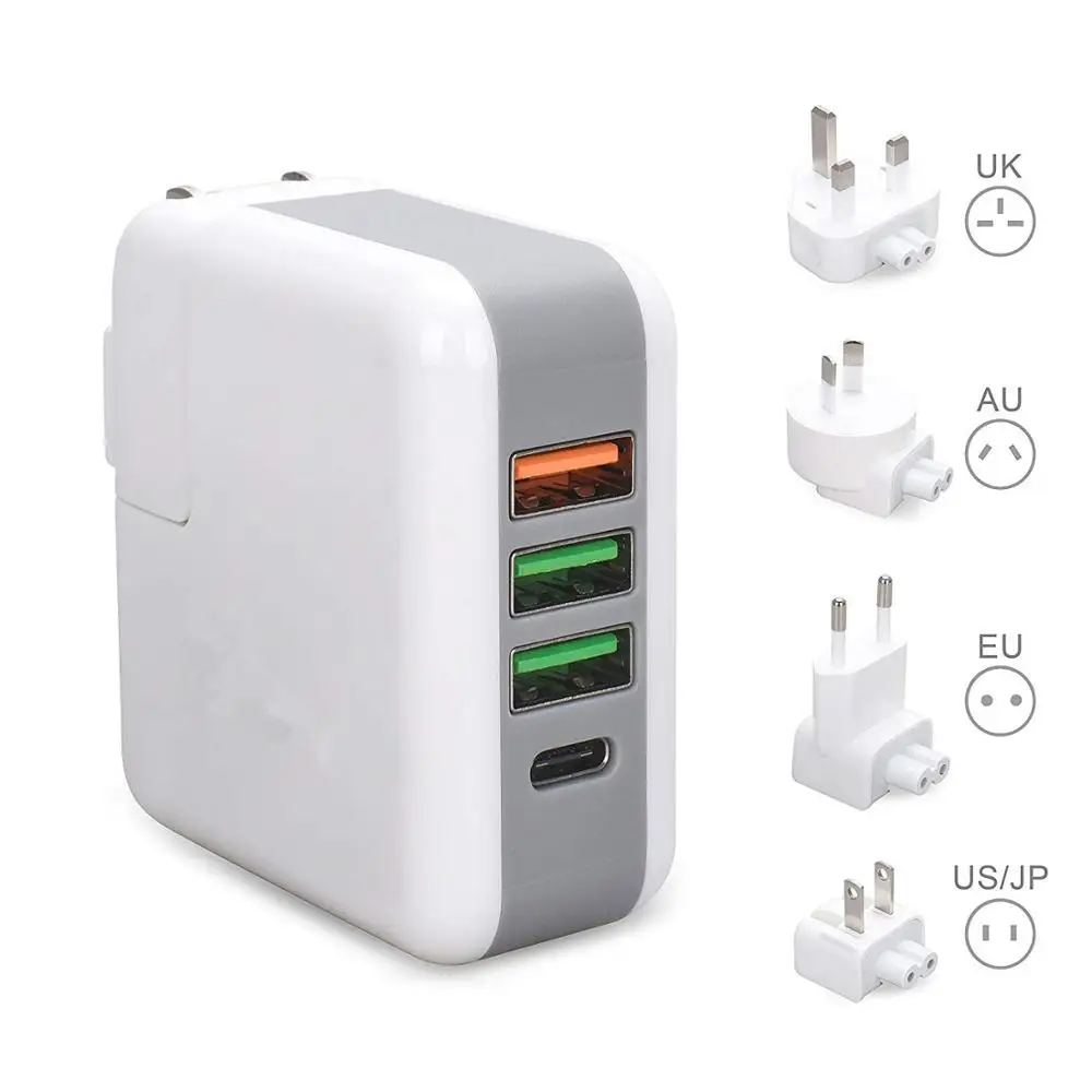 

Fanshu Fast USB Charger 4 Ports Quick Charge 3.0 Cargador Travel Adapter Splitter Wall Charging Station With US EU UK AU Plug