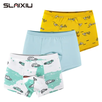 

3 Pcs/lo Kids Boxer Briefs Soft Teenager Shortst Boys Underwear Clothes Panties Shorts Cartoon Pattern For 2-10Years Old