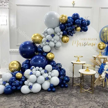 

DIY Baby Shower Garland 1 Kit Navy Blue s 4D Gold Latex s for Birthday Party Graduation Wedding Decor