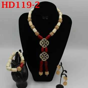 

African wedding coral beads Necklace Nigerian Handmade Jewelry Sets statement Necklace women fashion Jewelry set HD119-1